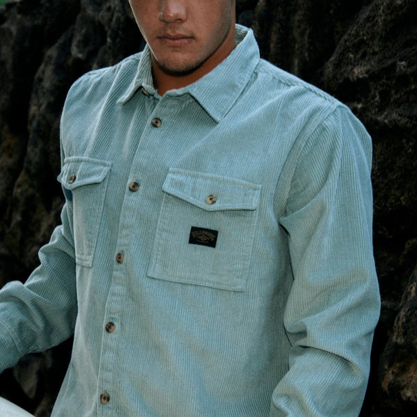 Billabong Bong Days cord skjorte washed blue