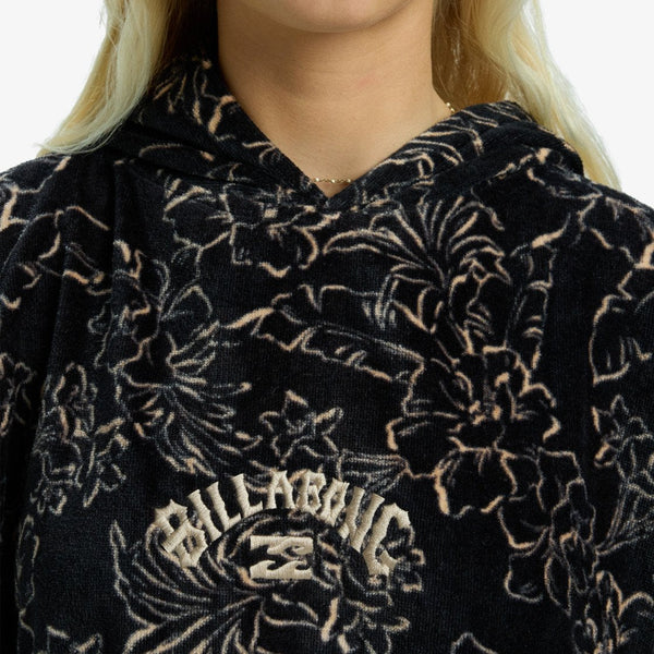 Billabong dame Poncho Hodded Black Pepple