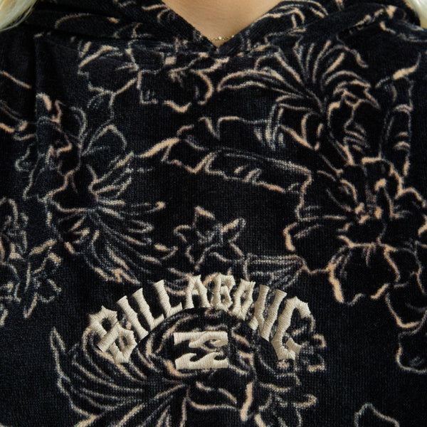 Billabong dame Poncho Hodded Black Pepple