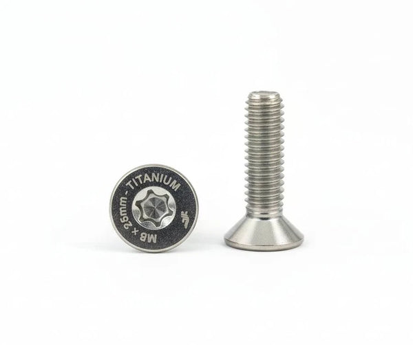 F-One M8-25mm Tapered Head Screw  TITANIUM (2x)