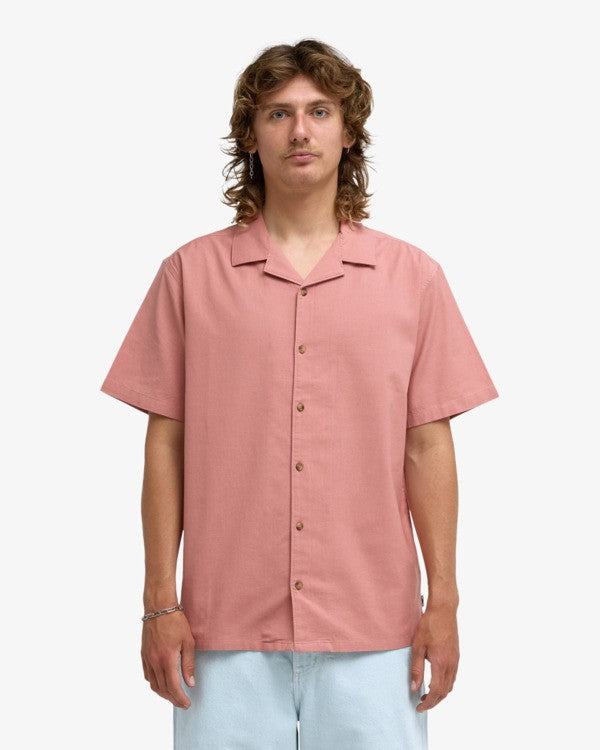 Billabong Vacay Linen SS Skjorte - Dusty Rose